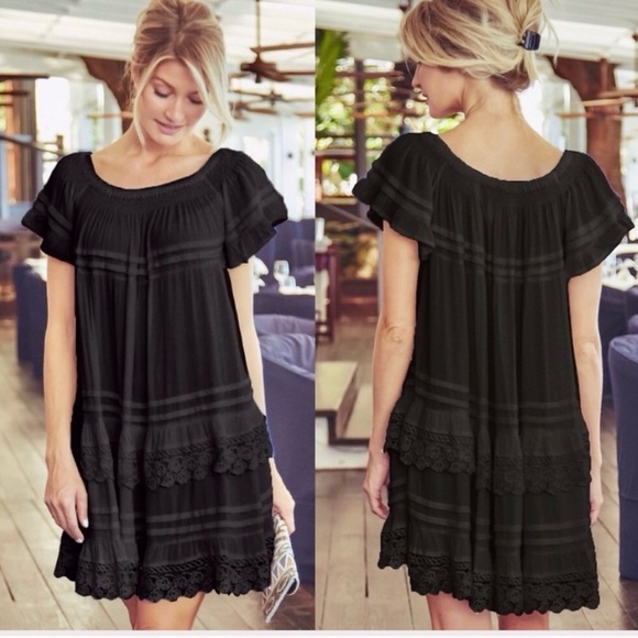 Muche Et Muchette Esmeralda Off The Shoulder Swing Mini Dress #D4 - Picture 5 of 10